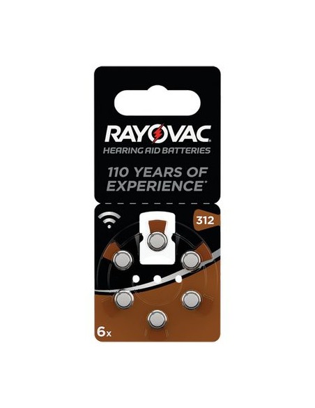 PILA APPARECCHIO ACUSTICO RAYOVAC 312 VARTA MARRONE CF - PZ 6