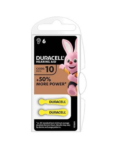 PILA APPARECCHIO ACUSTICO EASY TAB 10 DURACELL GIALLO CF - PZ 6