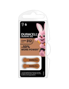 PILA APPARECCHIO ACUSTICO EASY TAB 312 DURACELL MARRONE CF - PZ 6
