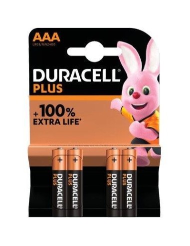 PILA MINI STILO AAA PLUS100 POWER DURACELL ALCALINA VOLT 1,5 CF - PZ 4