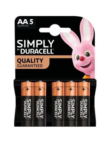 PILA STILO AA SIMPLY DURACELL ALCALINA VOLT 1,5 CF - PZ 5