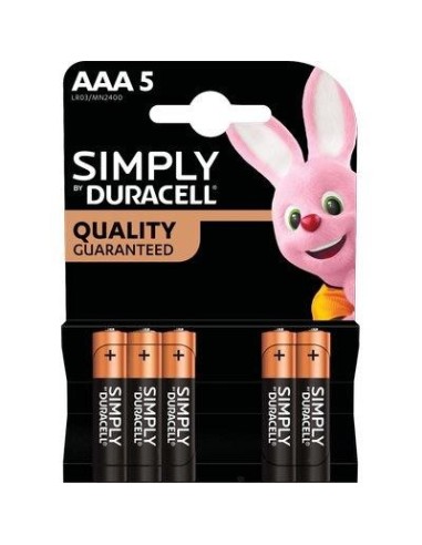 PILA MINI STILO AAA SIMPLY DURACELL ALCALINA VOLT 1,5 CF - PZ 5