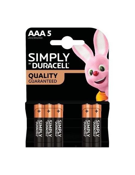 PILA MINI STILO AAA SIMPLY DURACELL ALCALINA VOLT 1,5 CF - PZ 5