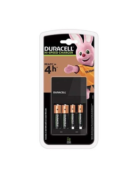 CARICATORE PILA RICARICABILE CEF14 DURACELL + 2XSTILO AA + 2XMINI STILO AAA MIN 45 - HR 4