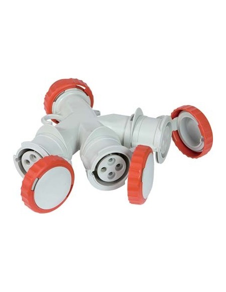 ADATTATORE MULTIPLO SPINA ROSSA PRESA ROSSA FME 3P+T 16A IP44