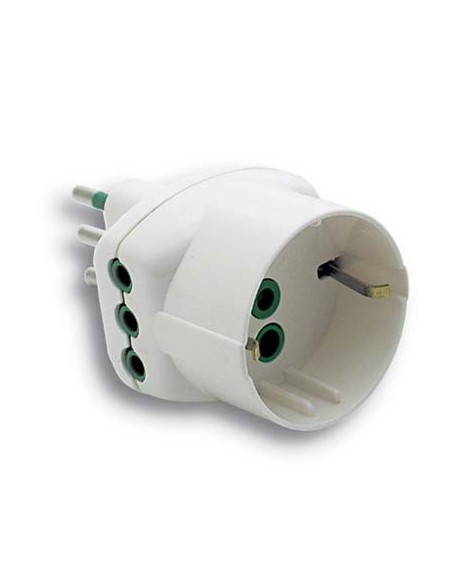 ADATTATORE TRIPLO 10A  10A + SCHUKO FME BIANCO 2P+T