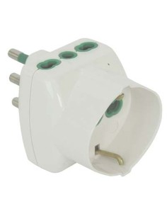 ADATTATORE TRIPLO 16A  16A BIPASSO + SCHUKO FME BIANCO 2P+T