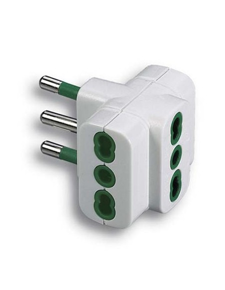 ADATTATORE TRIPLO 16A  16A BIPASSO FME BIANCO 2P+T