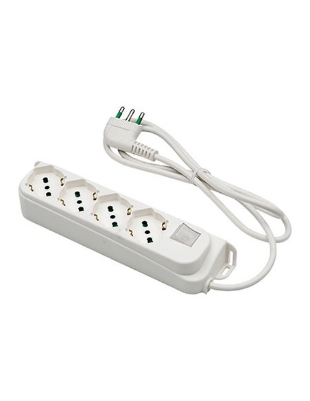MULTIPRESA BIPASSO SCHUKO + INT.LUM RETAIL FME BIANCO POSTI 4 2P+T 16A N...XMMQ 3X1,0 MT 1,5