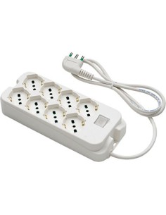 MULTIPRESA BIPASSO SCHUKO + INT.LUM RETAIL FME BIANCO POSTI 8 2P+T 16A N...XMMQ 3X1,0 MT 1,5