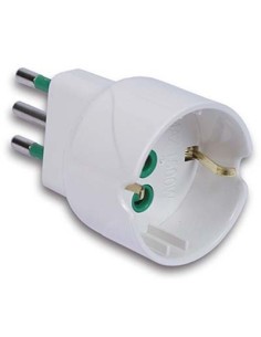 ADATTATORE SCHUKO GARANTI  BIANCO 2P+T 10A