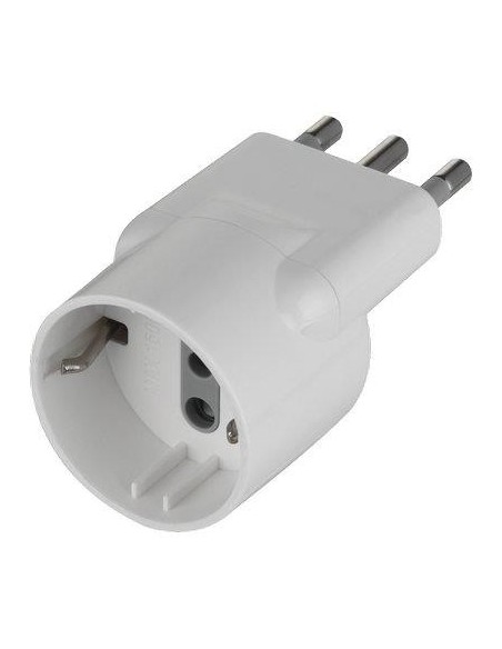 ADATTATORE SCHUKO DISASSATO ELECTRALINE BIANCO 2P+T 10A