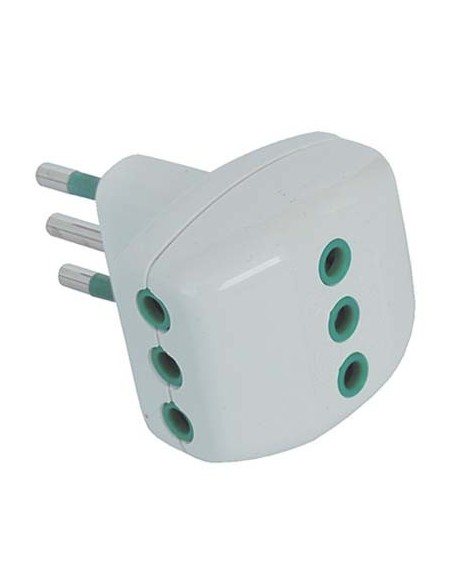ADATTATORE TRIPLO 10A 10A GARANTI BIANCO 2P+T