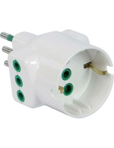 ADATTATORE TRIPLO 10A 10A + SCHUKO GARANTI BIANCO 2P+T