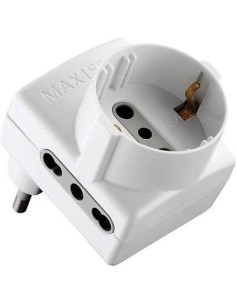 ADATTATORE TRIPLO 16A -16A BIP + SCH ELECTRALINE BIANCO 2P+T ASIMMETRICO