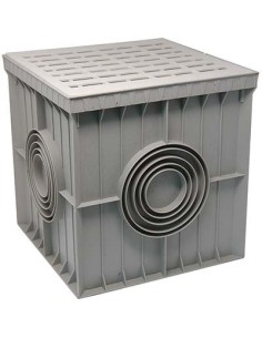 POZZETTO DERIVAZIONE + CHIUSINO GRIGLIATO PLASTICA CM 20X20