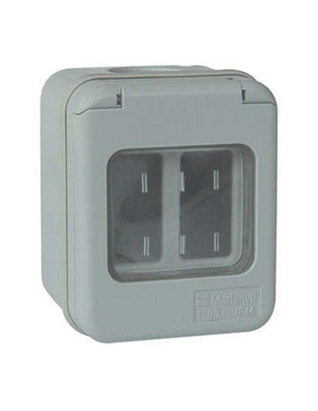 INVOLUCRO A PARETE + PORTELLA IP44 MARLANVIL POSTI 2 MM 66X82 H.MM 57 X VENUS