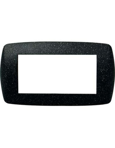 PLACCA COPRIFRUTTI MILLENIUM MARLANVIL NERO FLASH POSTI 4 MM 150X83