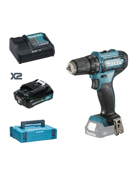 TRAPANO AVVIT BATTERIA DF333DSAJ MAKITA VOLT 12X2 AH 2,0 +VALIGIA