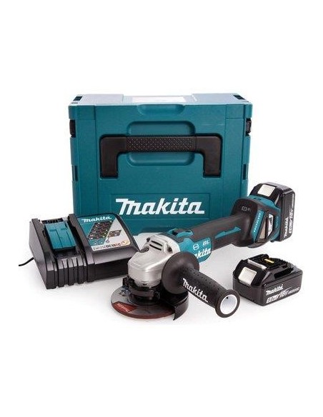 SMERIGLIATRICE ANGOLARE BATTERIA DGA513RTJ MAKITA MM 125 VOLT 18X2 AH 5,0 + VALIGIA
