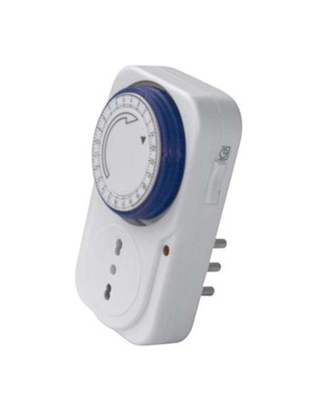 PRESA TEMPORIZZATA GIORNALIERA ELECTRALINE BIANCO 2P+T 16A BIPASSO