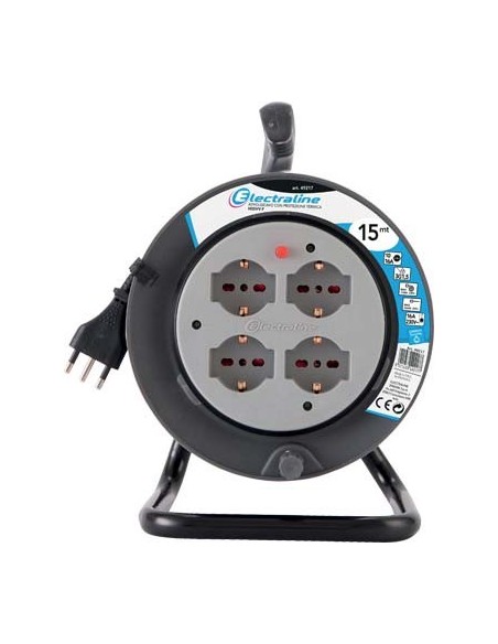 AVVOLGICAVO BRICOLAGE ELECTRALINE 2P+T 16A BIPASSO SCHUKO X4 N...XMMQ 3X1,5 MT 15