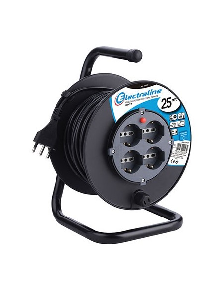 AVVOLGICAVO BRICOLAGE 49027 ELECTRALINE 2P+T 16A BIPASSO SCHUKO X4 N...XMMQ 3X1,5 MT 25