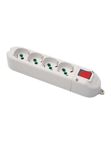 MULTIPRESA CAVO BIPASSO + SCHUKO + INT.LUM FME BIANCO POSTI 4 2P+T 16A