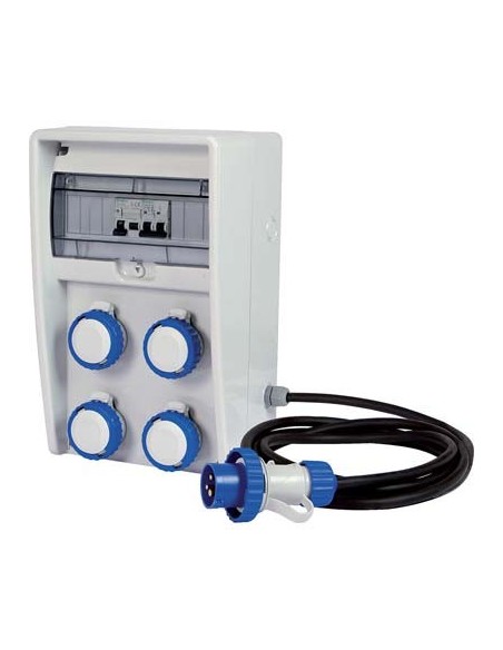 QUADRO DISTRIBUZIONE BLU ULISSE FME PRESE CEE BLU X4 MM 204X403 H.MM 177