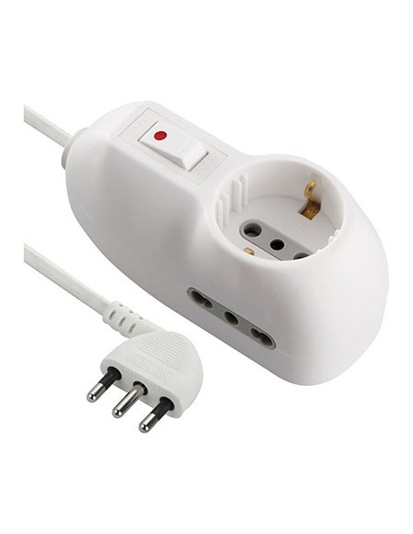 MULTIPRESA BIP. + SCHUKO +TERMICO 620 ELECTRALINE BIANCO POSTI 3 2P+T 10A N...XMMQ 3X0,75 MT 1