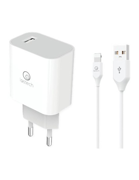 CARICABATTERIA SMARTPHONE RAPIDO KIT LOSTECH LIGHTNING BIANCO VOLT 220 + CAVO CM 100