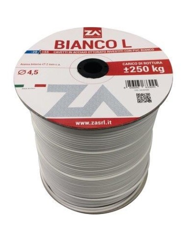 CAVETTO ACCIAIO OTTONATO BIANCONE MM 4,5 MT 500