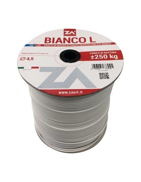 CAVETTO ACCIAIO OTTONATO BIANCONE MM 4,5 MT 500