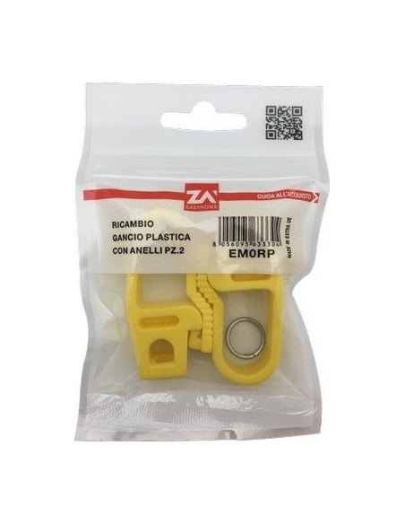 GANCIO PLASTICA X CORDA ELASTICA MM 6/8 CF - PZ 2