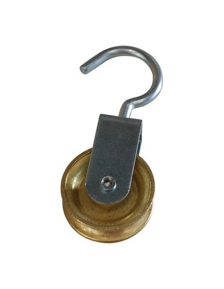 CARRUCOLA ZAMA OTTONATA + GANCIO ZINCATO D.MM 50