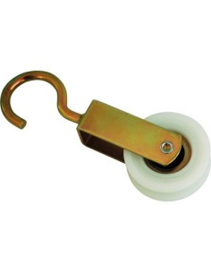 CARRUCOLA NYLON + CUSCINETTO + GANCIO ZINCATO D.MM 40