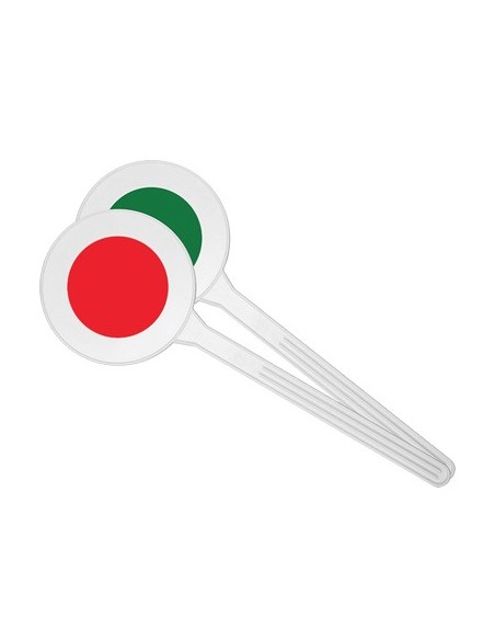 PALETTA SEGNALETICA POLISTIRENE  ROSSO/VERDE CM 16X46