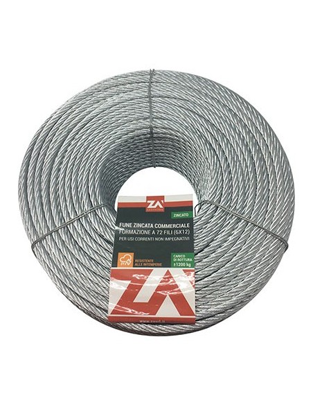 FUNE ANTIGIRO ZINCATA D.MM  4 L.MT  25