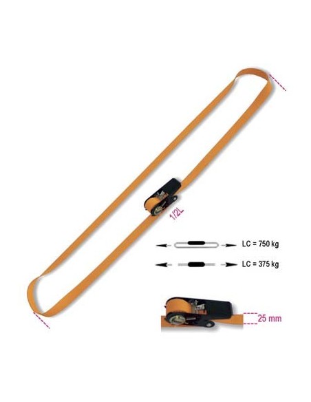 CINGHIA AD ANELLO + CRIC 8188C ROBUR L.MT 5,0 H.MM 25 KG 375/750