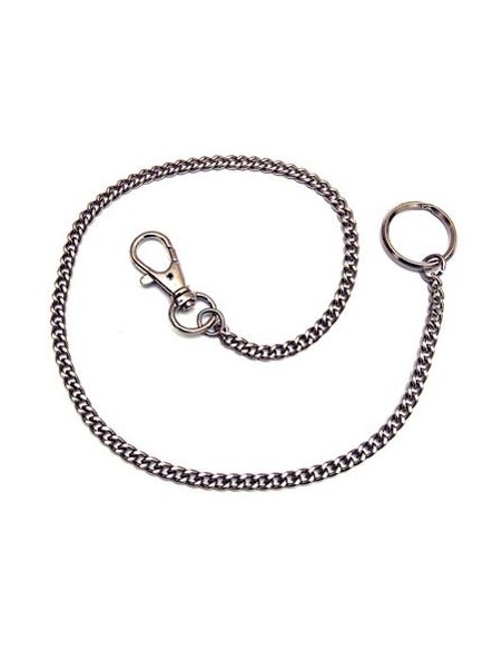 PORTACHIAVE MOSCHETTONE MINI + CATENELLA ZAMA NICHELATA + ANELLO CM 47