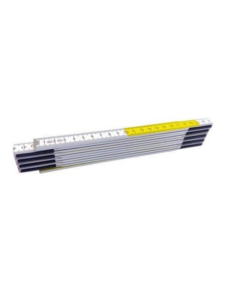 DOPPIOMETRO LEGNO WORKIT BIANCO/GIALLO DECIMETRI ROSSI MT 2