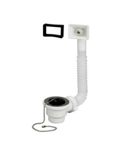 PILETTA LAVELLO INOX + TROPPO PIENO PP 1"1/2M + TAPPO