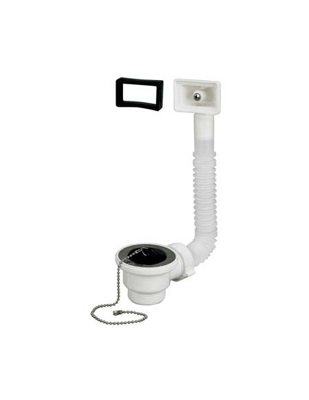 PILETTA LAVELLO INOX + TROPPO PIENO PP 1"1/2M + TAPPO