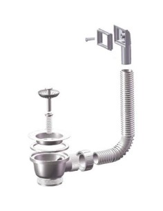 PILETTA MINIBASKET LAVELLO INOX + TROPPO PIENO PP/INOX 1"1/2F + TAPPO GRIGLIA BASKET