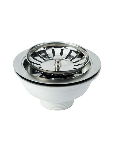 PILETTONE BASKET LAVELLO INOX PP/INOX 1"1/2F + TAPPO GRIGLIA BASKET