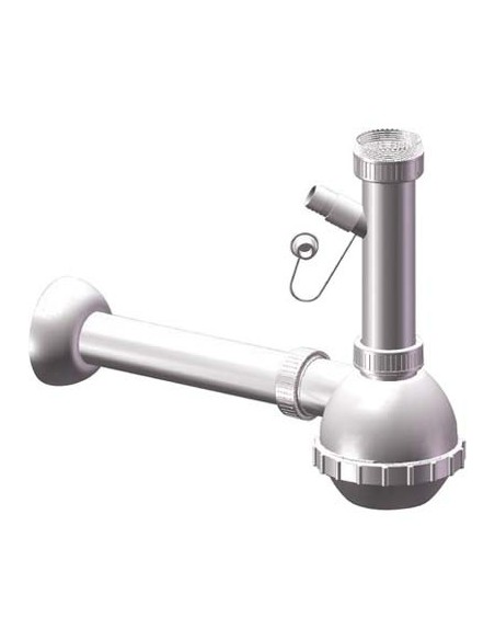 SIFONE PP A BOTTIGLIA 1 VASCA + 1 ATTACCO BIANCO MM 40 1"1/2