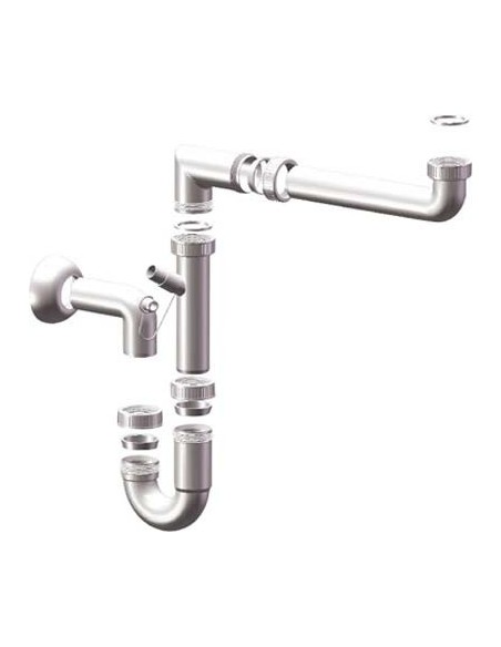 SIFONE PP SALVASPAZIO 1 VASCA + 1 ATTACCO BIANCO MM 40 1"1/2