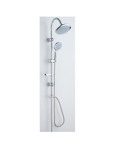 SALISCENDI SOFFIONE + DOCCETTA 5 GETTI EDERA EFFE ACCIAIO INOX TUBO MM 22 + FLEX CM 150 + D.MM 82