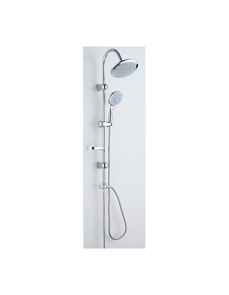 SALISCENDI SOFFIONE + DOCCETTA 5 GETTI EDERA EFFE ACCIAIO INOX TUBO MM 22 + FLEX CM 150 + D.MM 82