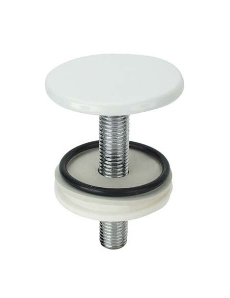 TAPPO COPRIFORO SANITARI OTTONE BIANCO MM 50 CF - PZ 2